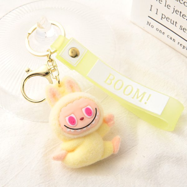 Labubu Plush Keychain – Kawaii Mini Key Ring with “BOOM!” Headband - Image 5