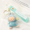 Labubu Plush Keychain – Cute Kawaii Key Ring with “BOOM!” Headband - Marron