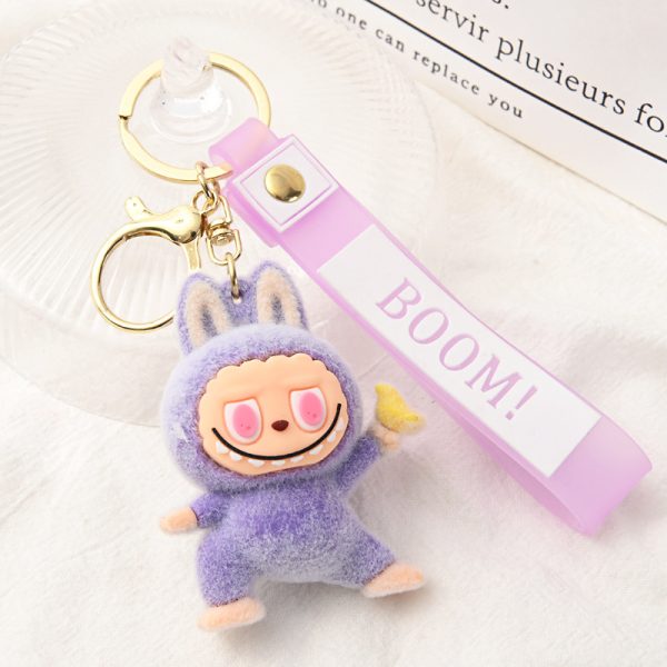 Labubu Plush Keychain – Cute Kawaii Key Ring with “BOOM!” Headband - Image 4