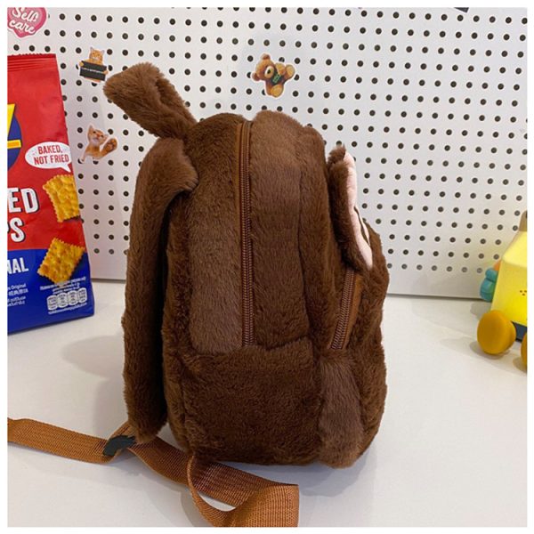 Labubu Brown Plush Backpack – Kawaii Soft Toy Bag with Matching Keychain UK - Image 5