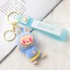 Labubu Plush Keychain – Kawaii Mini Key Ring with Colourful “BOOM!” - Bleu