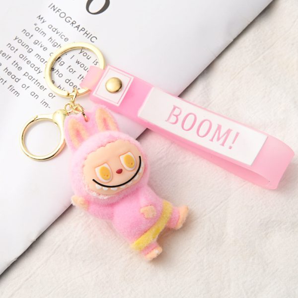 Labubu Plush Keychain – Kawaii Mini Key Ring with Colourful “BOOM!” - Image 3