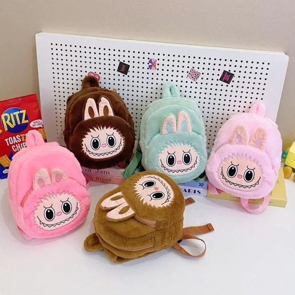Labubu Pink Bunny Plush Backpack – Kawaii Soft Toy Bag & Collectible Accessory UK - Image 3