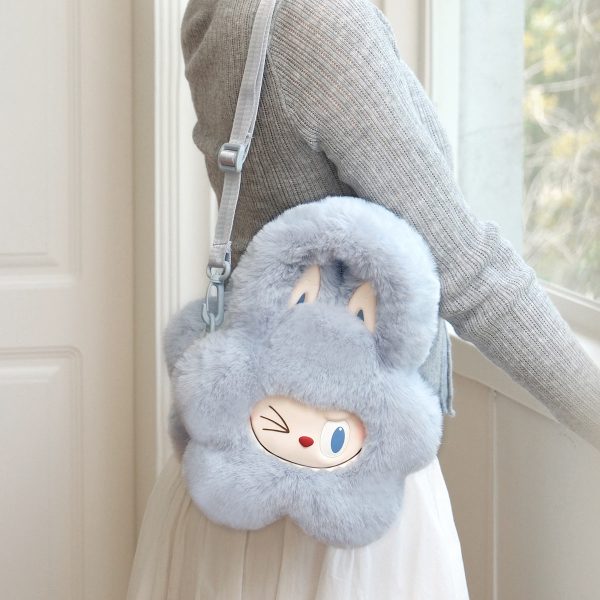 Blue Kawaii Plush Bunny Bag – Soft and Adorable Backpack - Image 3