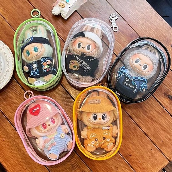 Transparent Protective Case for Labubu Doll – Available in Multiple Colours
