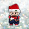 Labubu 17 cm Christmas Costume Collection – 5 Festive Outfits - 🧣 Classic Merry Christmas Overalls Outfit
