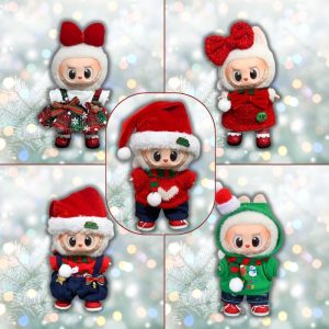 Labubu 17 cm Christmas Costume Collection – 5 Festive Outfits (No Doll or Shoes Included)