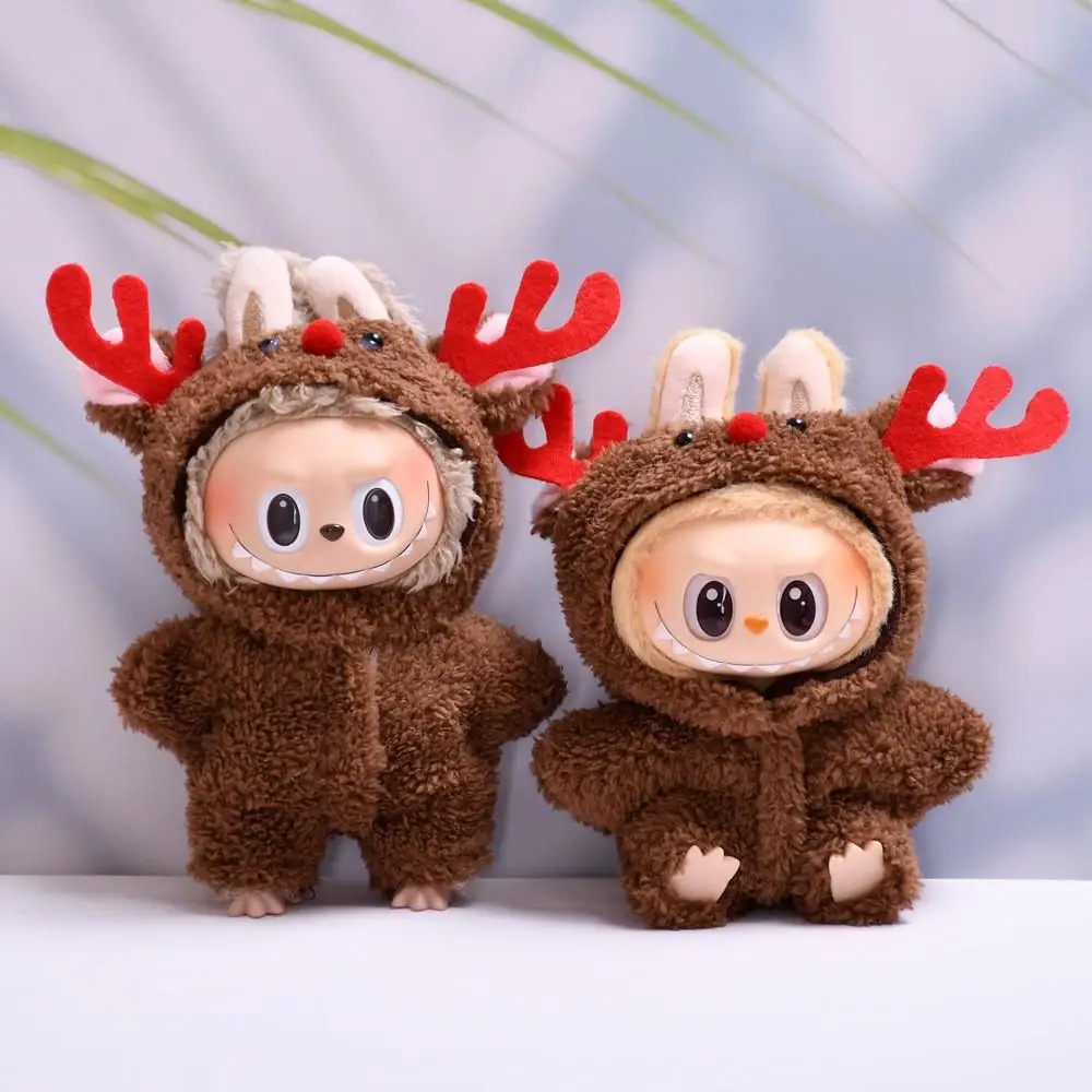 Labubu 17 cm Reindeer Christmas Outfit – Soft Plush Costume for Dolls (No Doll Included) - Image 2