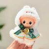 Labubu 17 cm Christmas Plush Costume – 6 Festive Outfits Collection (No Doll Included) - ❄️ White Snow Bunny – pure white hood with green bow and bell