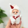 Labubu 17 cm Christmas Plush Costume – 6 Festive Outfits Collection (No Doll Included) - 🎅 Santa Bunny – fluffy red-and-white suit with pom-pom scarf