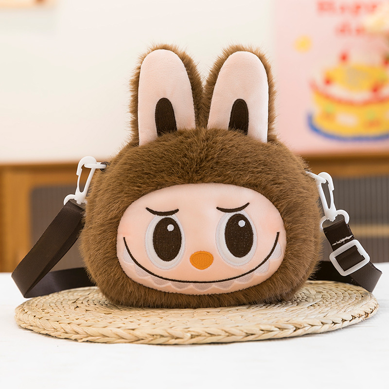 Labubu Plush Shoulder Bag – Brown Bunny Design