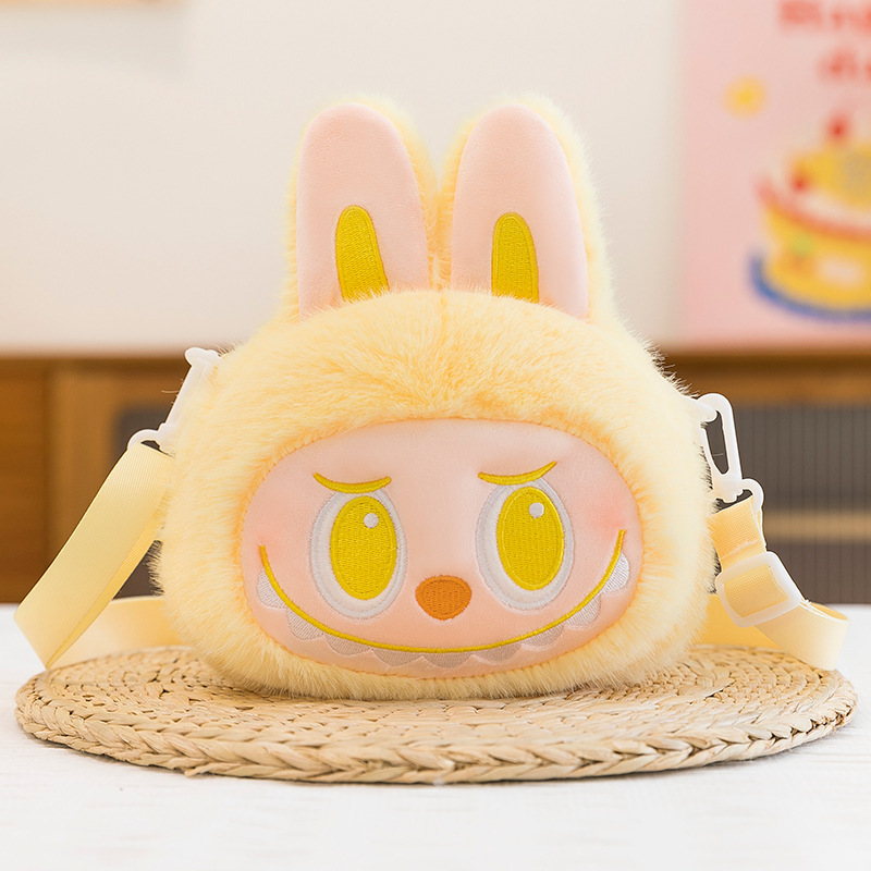 Labubu Plush Shoulder Bag – Yellow Bunny Design | 22 cm Soft Plush Crossbody