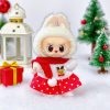 Labubu 17 cm Christmas Outfit Set – Reindeer Sweater, Red Polka Dot Skirt & Scarf (No Doll, No Shoes)